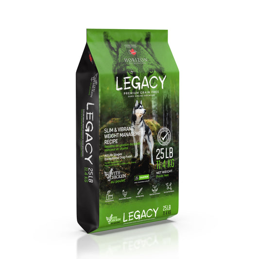 HORIZON LEGACY SLIM & VIBRANT WEIGHT MANAGEMENT PREMIUM GRAIN FREE DOG FOOD - bag front