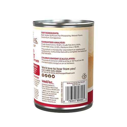 Wellness® Ninety-Five Percent Pâté Beef Wet Dog Food 13.2 oz