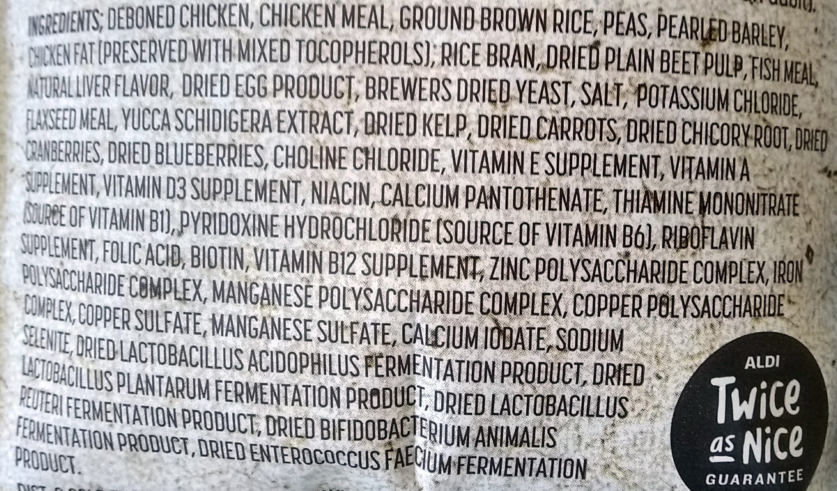 Aldi dry dog food ingredients hotsell