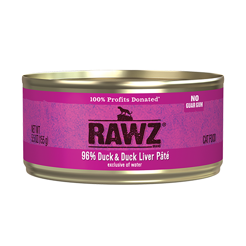 RAWZ® 96% Duck & Duck Liver Pâté Wet Cat Food 5.5 oz