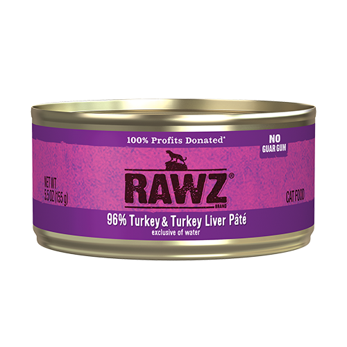 RAWZ® 96% TURKEY & TURKEY LIVER PÂTÉ WET CAT FOOD 5.5oz